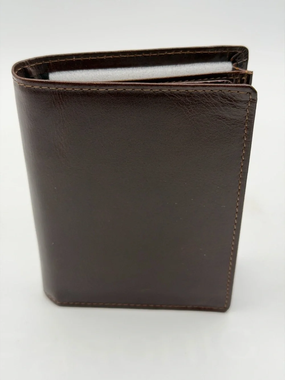 Niucunzh Mens Brown Leather Bifold Wallet Extra Large Capacity Card Hold